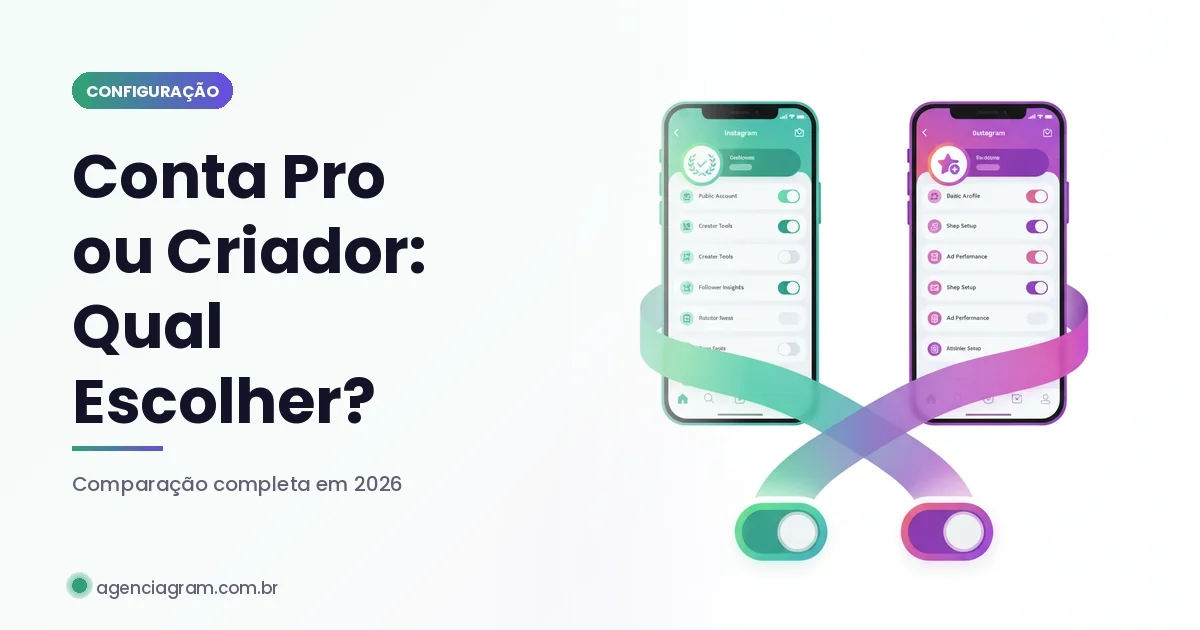 Conta Profissional vs Criador de Conteúdo no Instagram: Qual Escolher em 2026