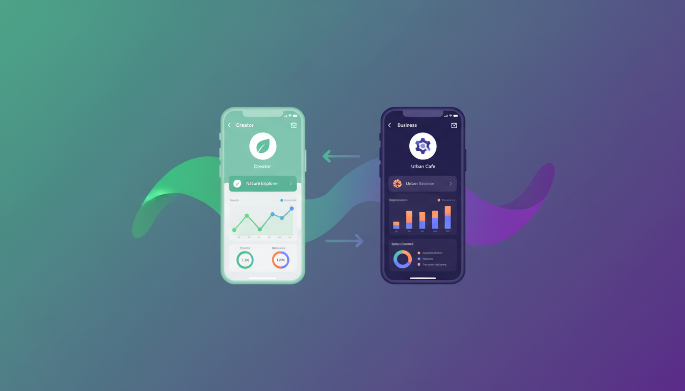 Comparativo entre conta profissional e criador no Instagram