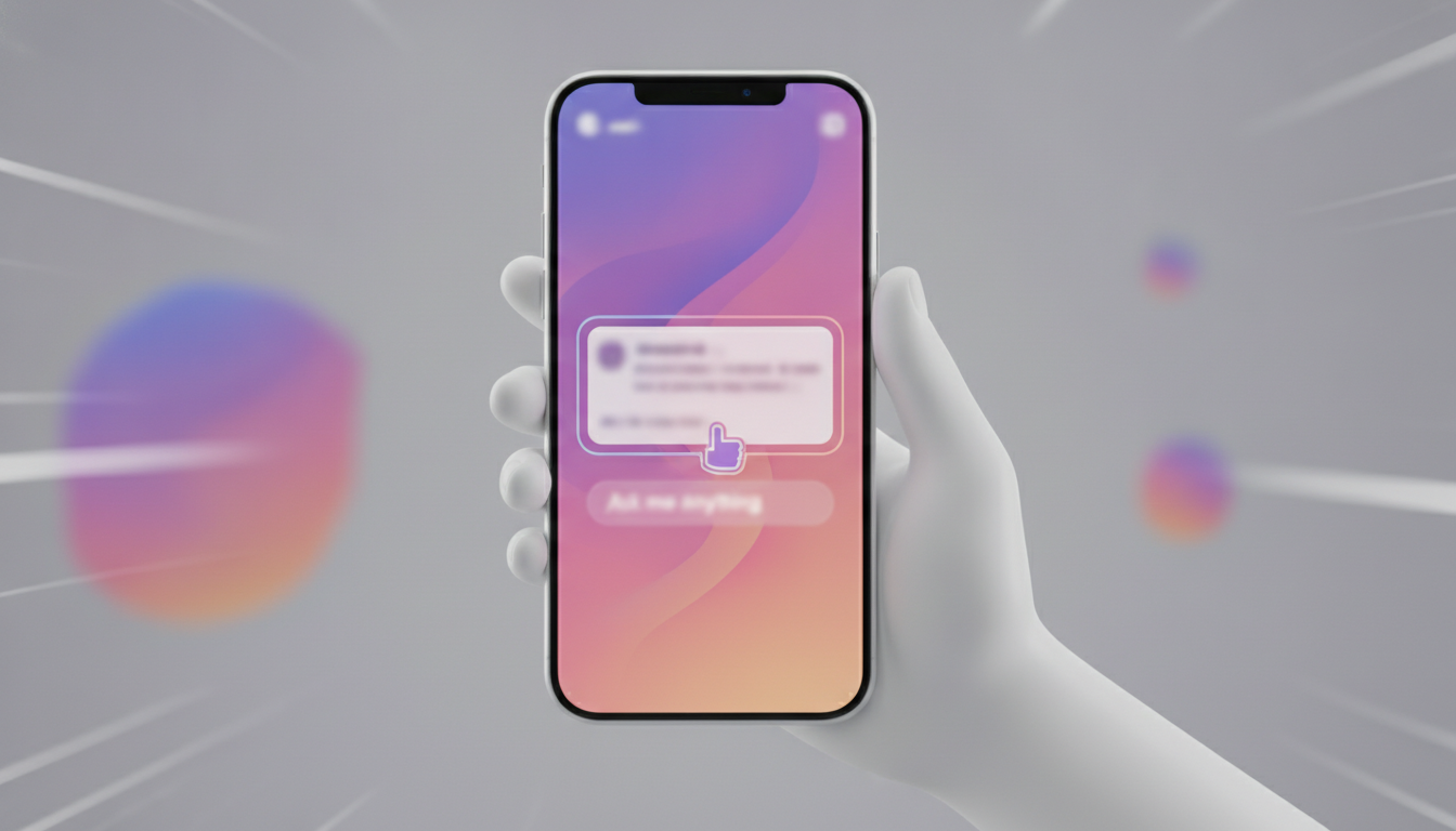 Caixinha de perguntas do Instagram sobreposta em vídeo pra publicar no Stories