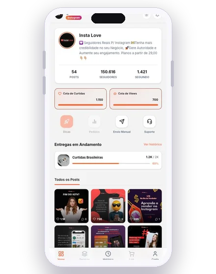 Painel do cliente Agenciagram